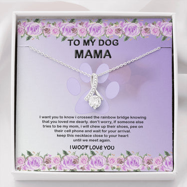 KORAFINA Meaningful Quote to My Dog Mama, Pet Dog Loss Necklace, Pet Loss Gift for Mom, Dog Mom Memorial Pet Jewelry, Pet Necklace Dog, Fur Mama, Mothers Day from Dog On Birthday